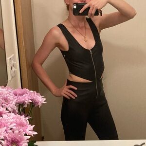 SPRWMN LEATHER JUMPSUIT NWT ZIPPER XS DOUBLE SIDED